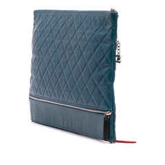 CC Quilted Lambskin Multi Zip Clutch