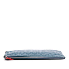 CC Quilted Lambskin Multi Zip Clutch