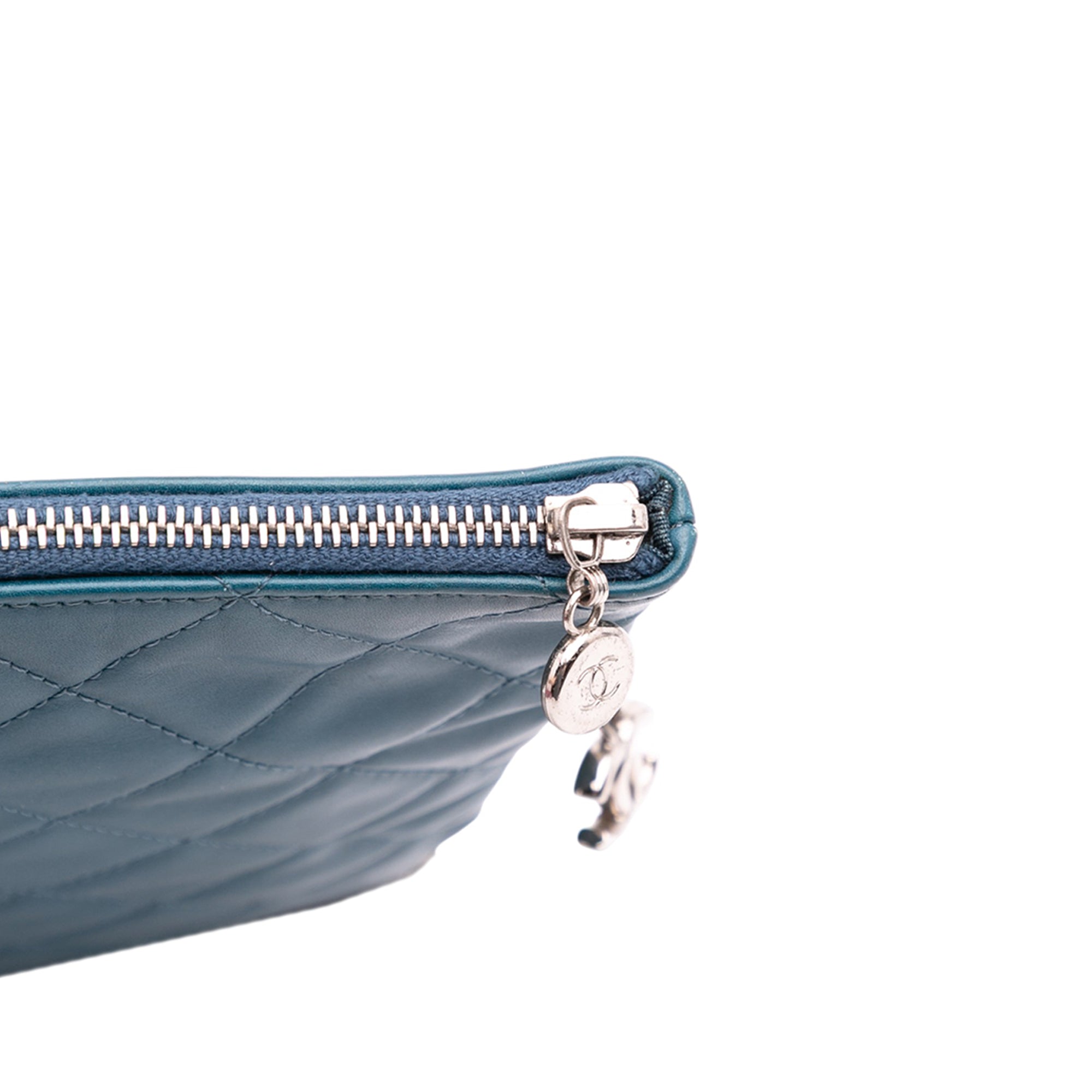 CC Quilted Lambskin Multi Zip Clutch
