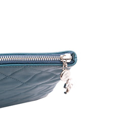 CC Quilted Lambskin Multi Zip Clutch