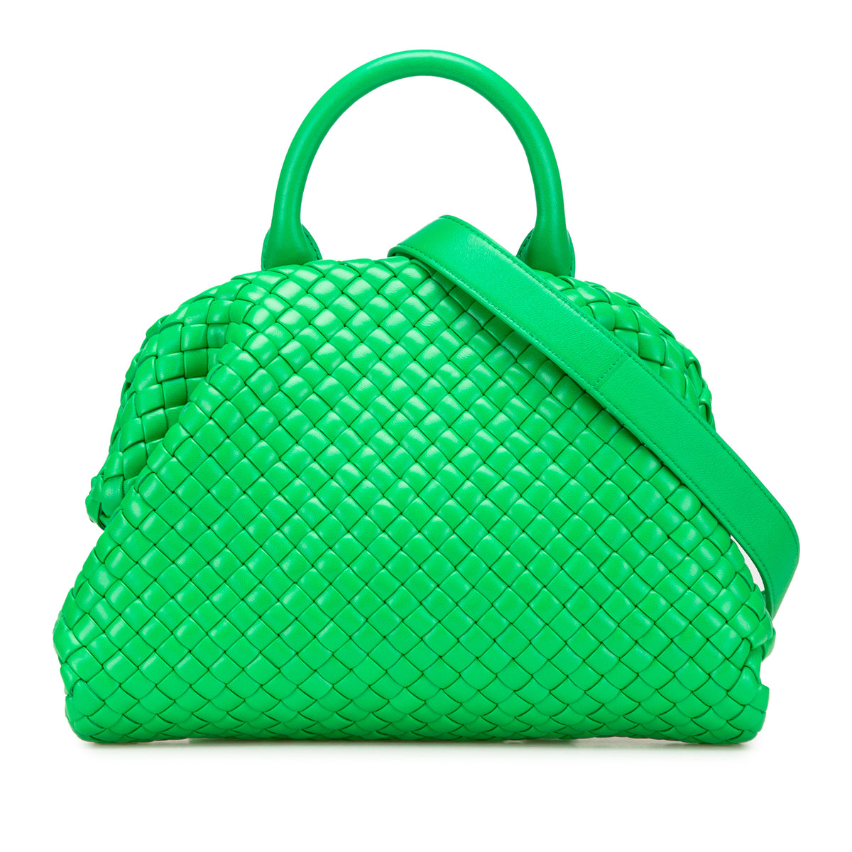 Small Nappa Intrecciato Top Handle Satchel