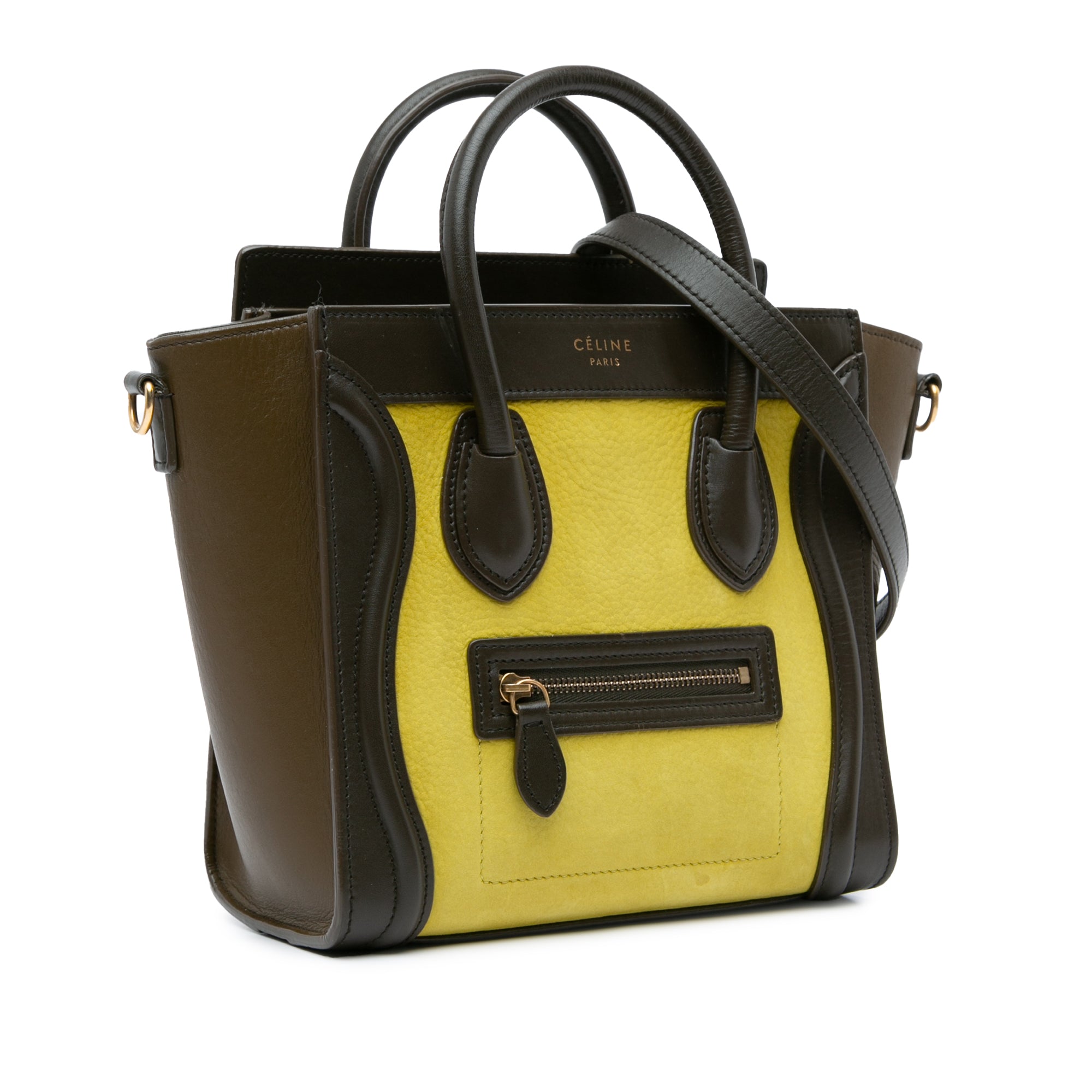 Nano Tricolor Nubuck and Calfskin Luggage Tote