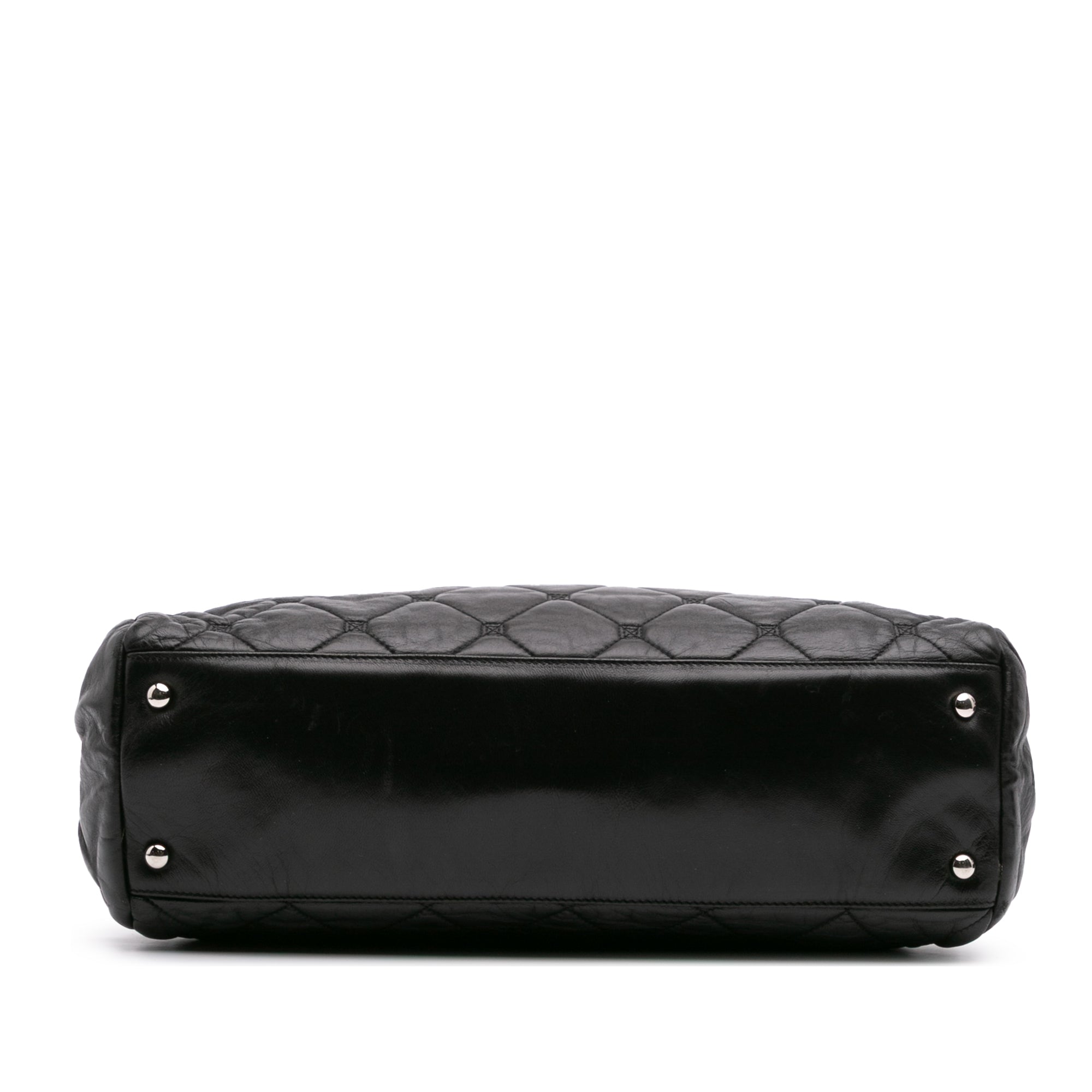CC Quilted Lambskin So Black Hidden Chain Flap Handbag