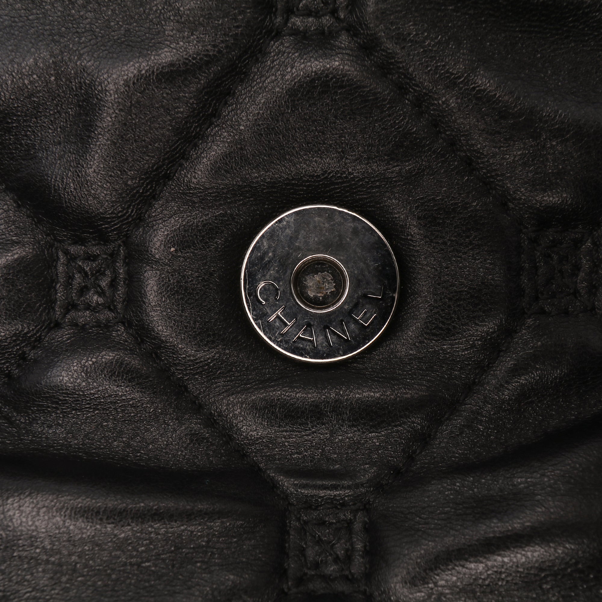 CC Quilted Lambskin So Black Hidden Chain Flap Handbag