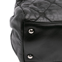 CC Quilted Lambskin So Black Hidden Chain Flap Handbag