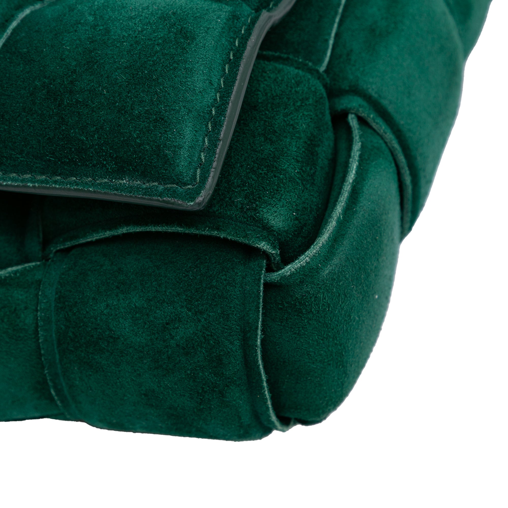 Suede Intrecciato Padded Chain Cassette Satchel