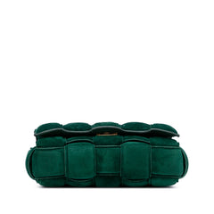 Suede Intrecciato Padded Chain Cassette Satchel