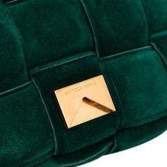 Suede Intrecciato Padded Chain Cassette Satchel