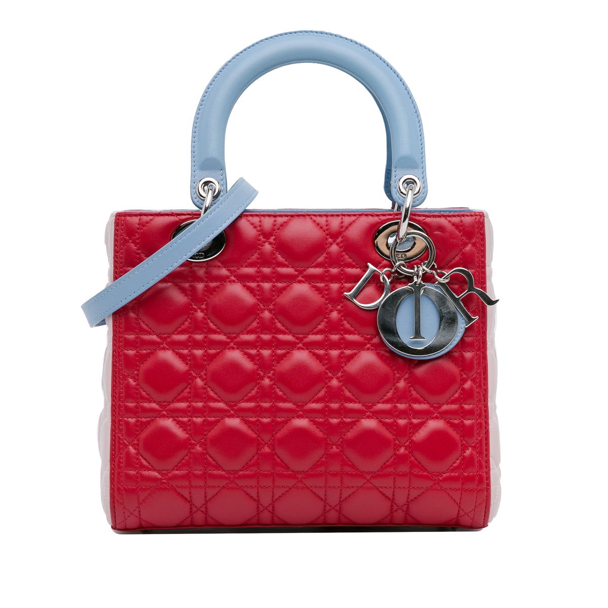 Medium Tricolor Lambskin Cannage Lady Dior