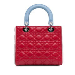 Medium Tricolor Lambskin Cannage Lady Dior