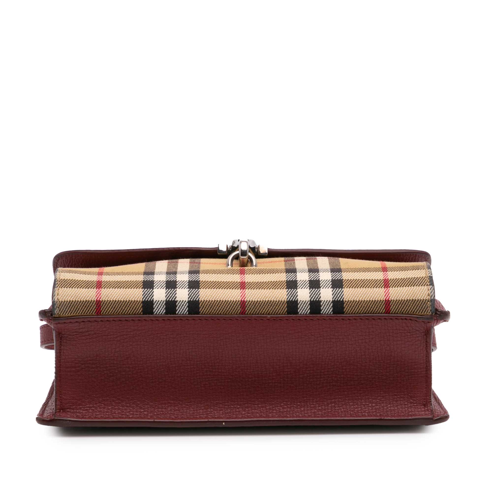Small Leather and House Check Canvas Derby Macken Crossbody