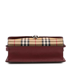 Small Leather and House Check Canvas Derby Macken Crossbody
