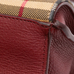 Small Leather and House Check Canvas Derby Macken Crossbody