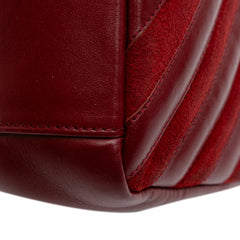 Medium Calfskin and Suede Chevron Monogram College Satchel