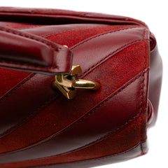 Medium Calfskin and Suede Chevron Monogram College Satchel