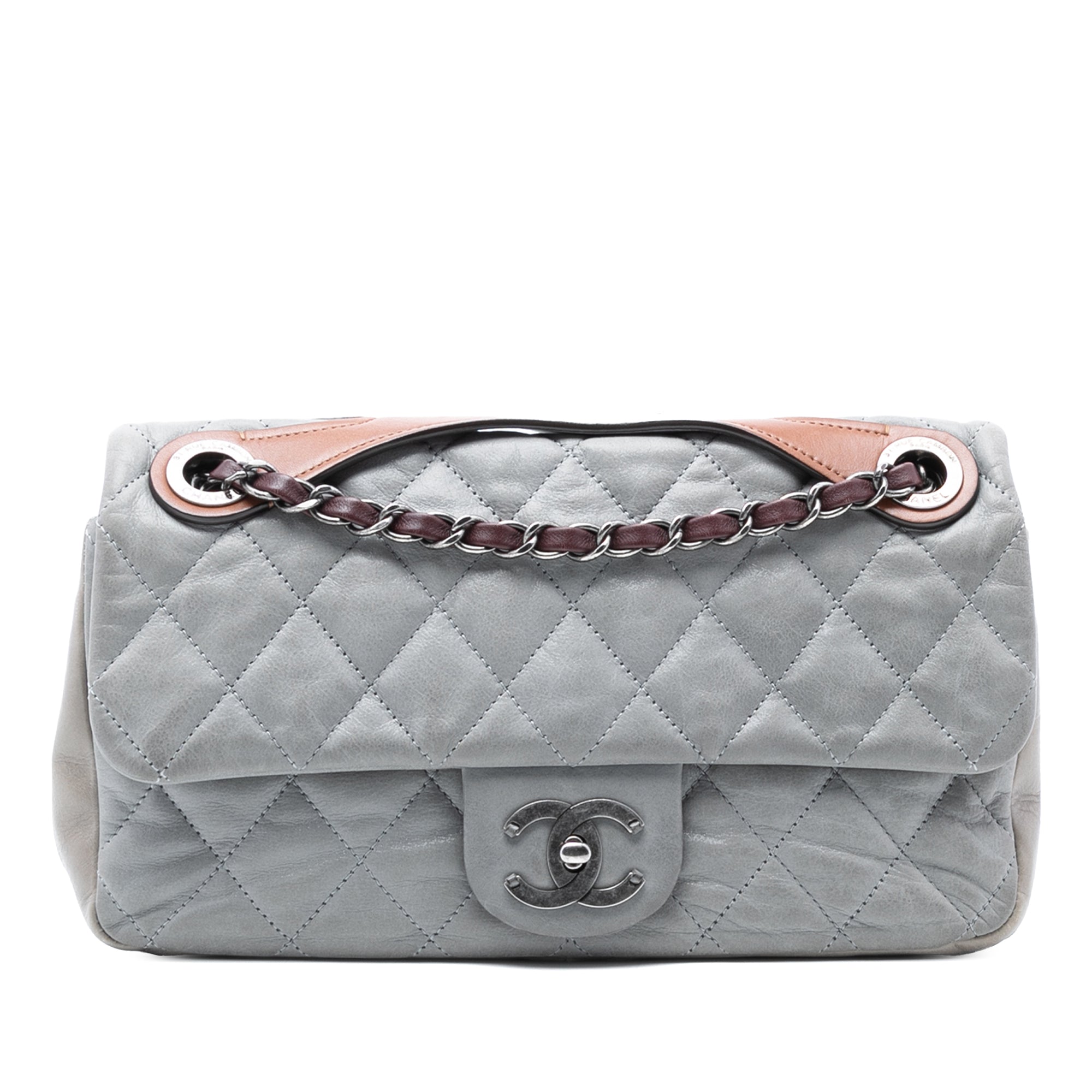 Medium Iridescent Calfskin In The Mix Flap