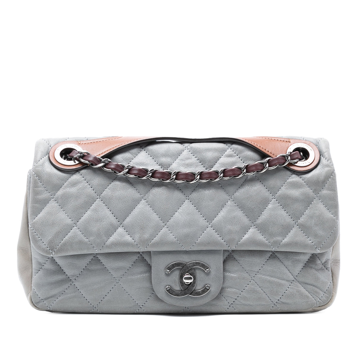 Medium Iridescent Calfskin In The Mix Flap