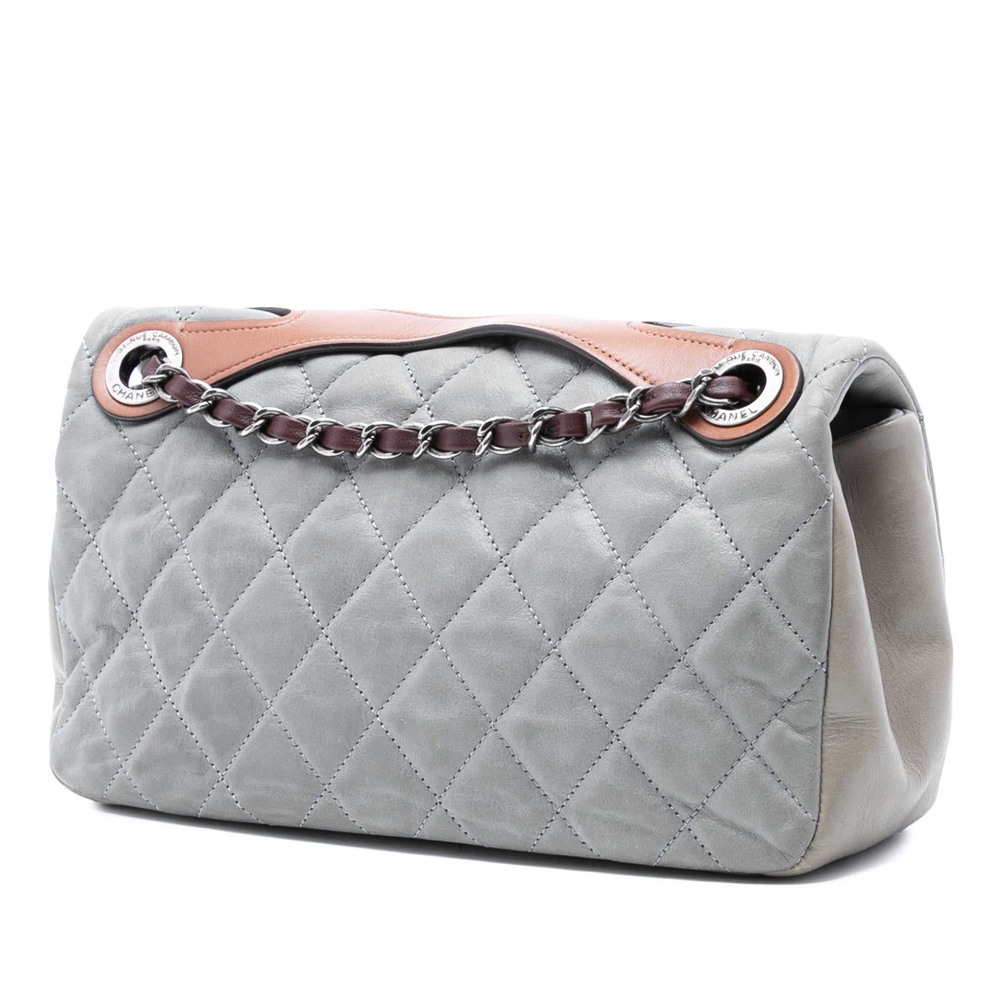 Medium Iridescent Calfskin In The Mix Flap