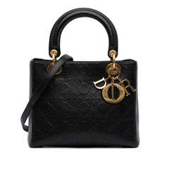 Medium Calfskin Cannage Embossed Lady Dior