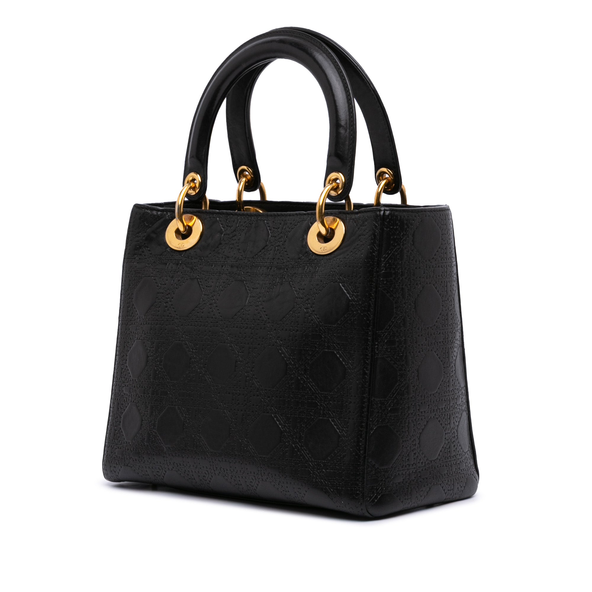 Medium Calfskin Cannage Embossed Lady Dior
