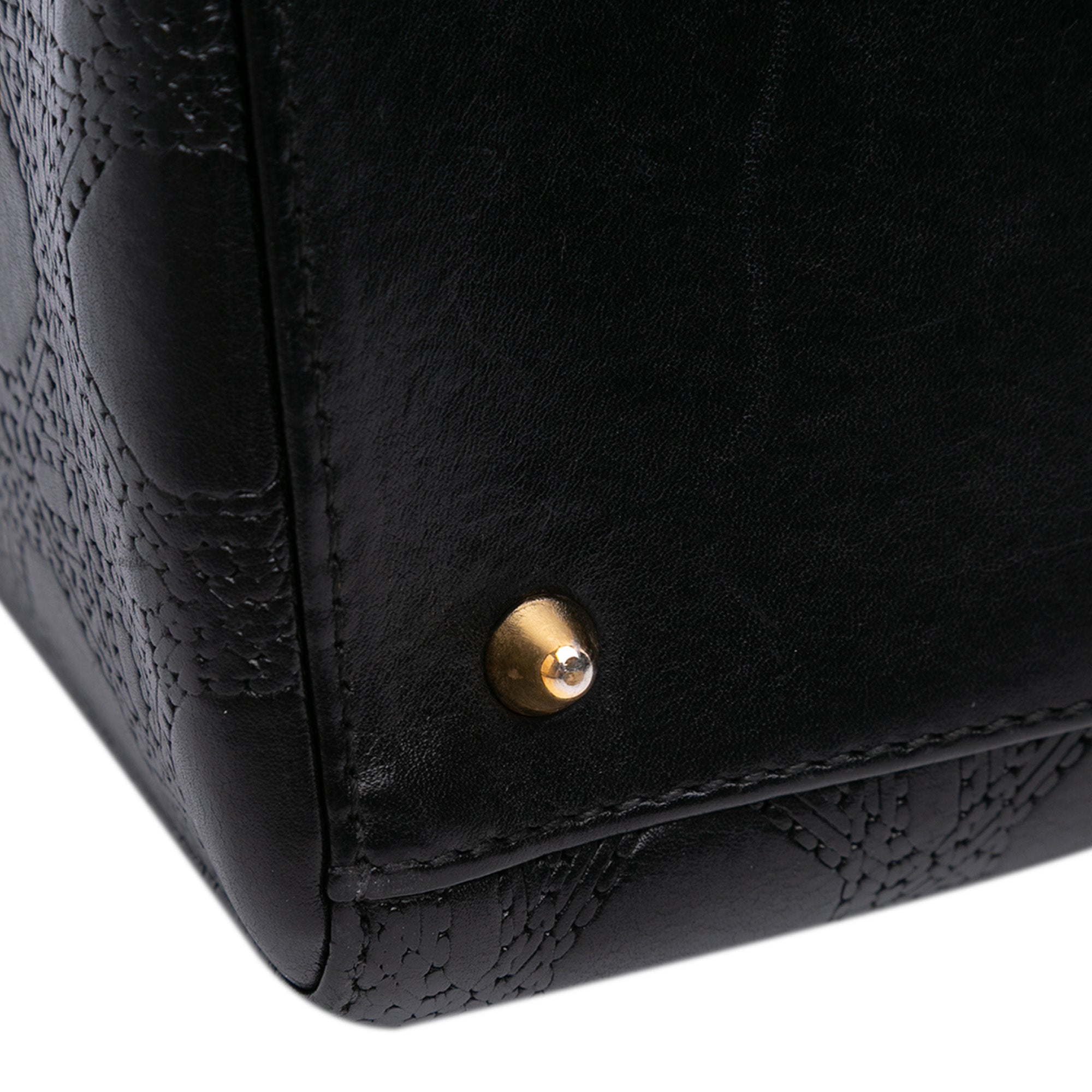 Medium Calfskin Cannage Embossed Lady Dior