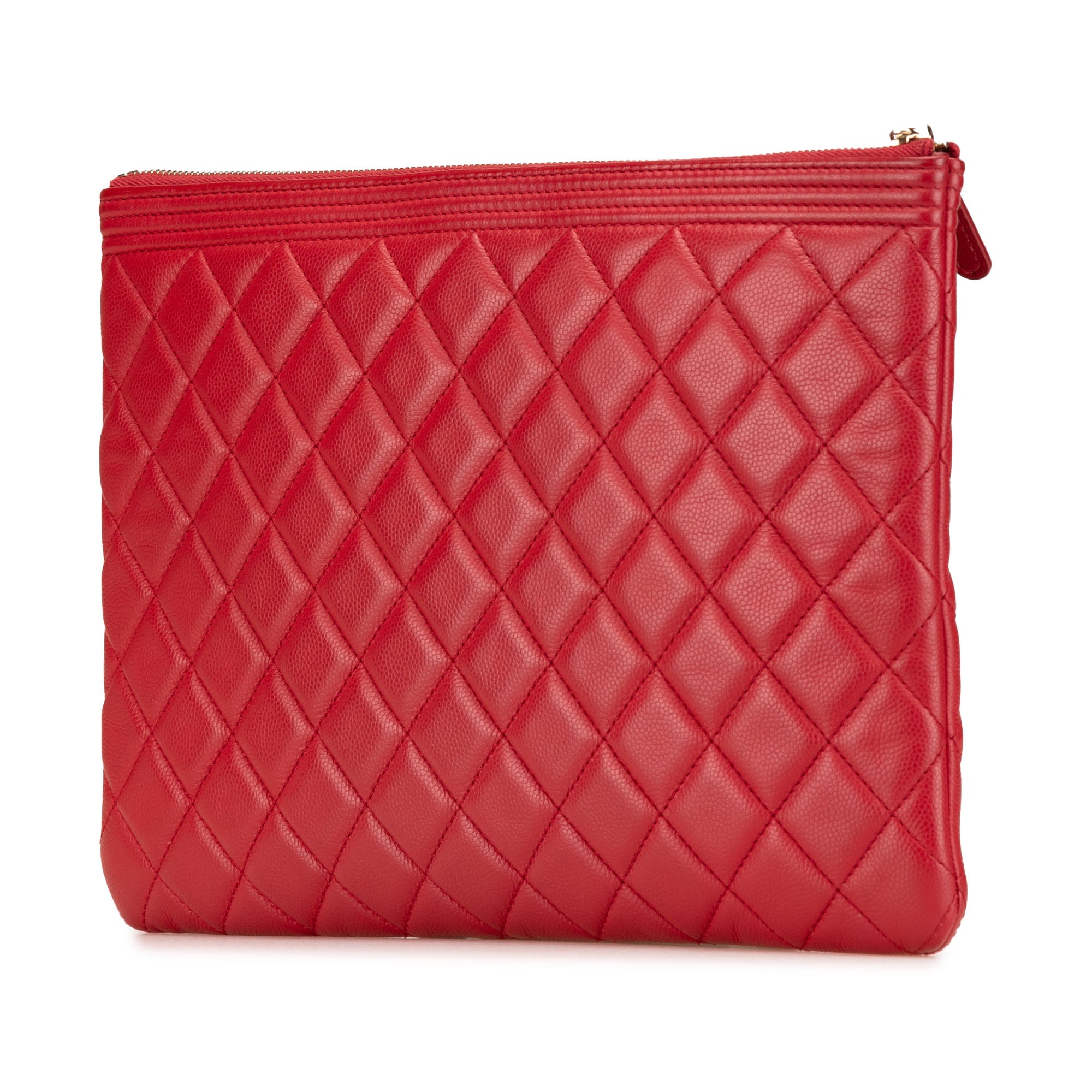 Medium Quilted Caviar Boy O Case Clutch
