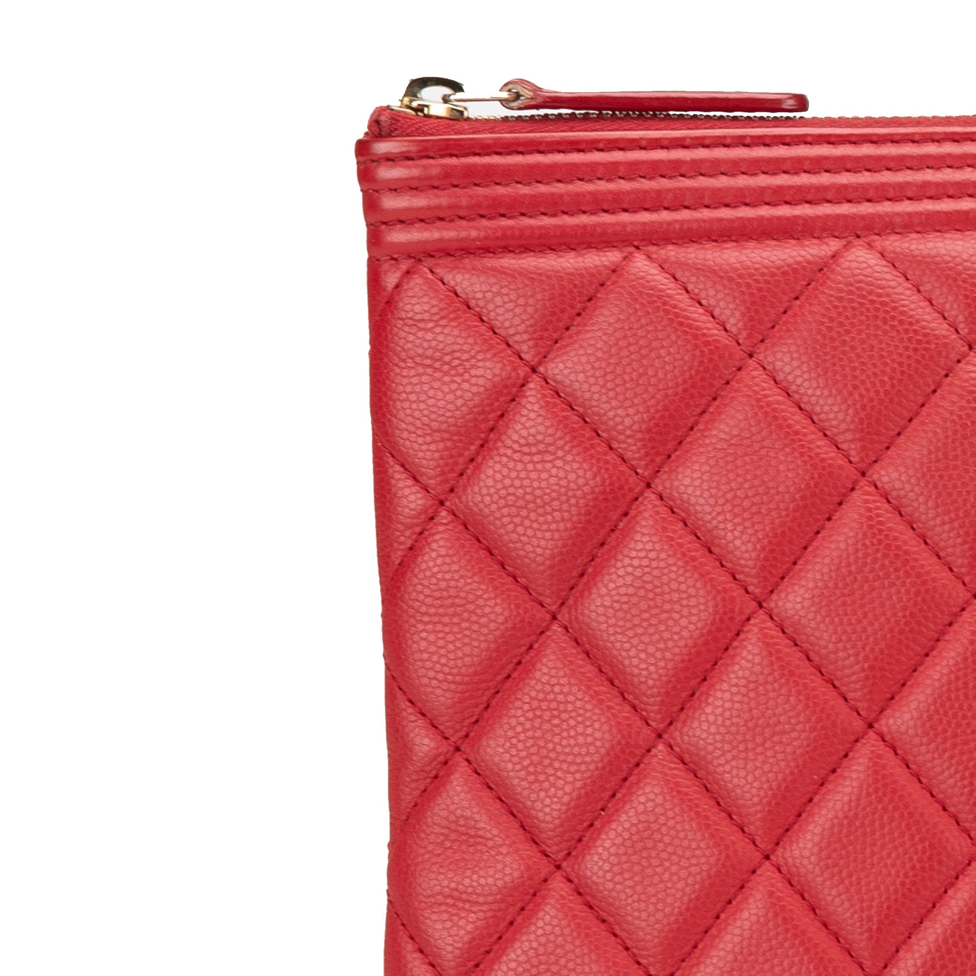 Medium Quilted Caviar Boy O Case Clutch