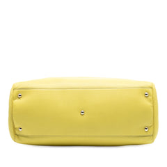 Large Calfskin Bamboo Shopper Satchel