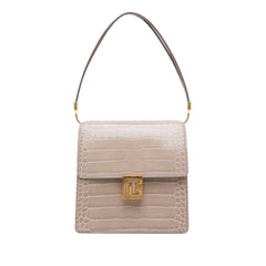 Embossed Leather Ely Shoulder Bag