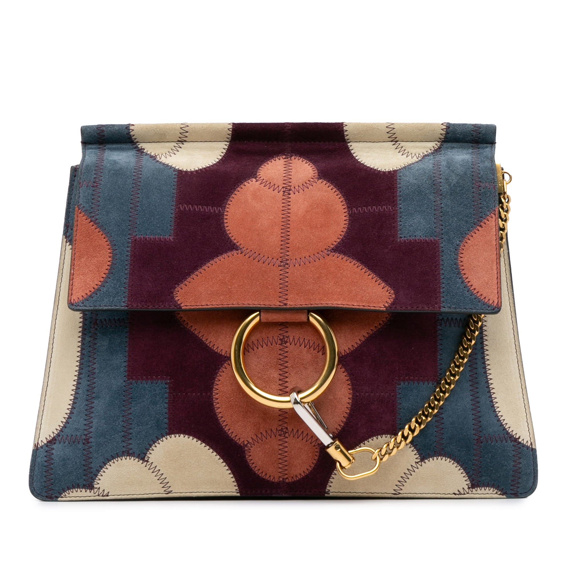 Suede Patchwork Faye Shoulder Bag_0