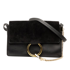 Small Suede and Calfskin Faye Crossbody