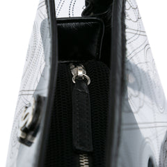 Small PVC and Crumpled Calfskin Camellia Coco Bucket Bag