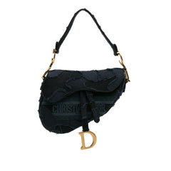 Camouflage Embroidered Canvas Saddle Bag