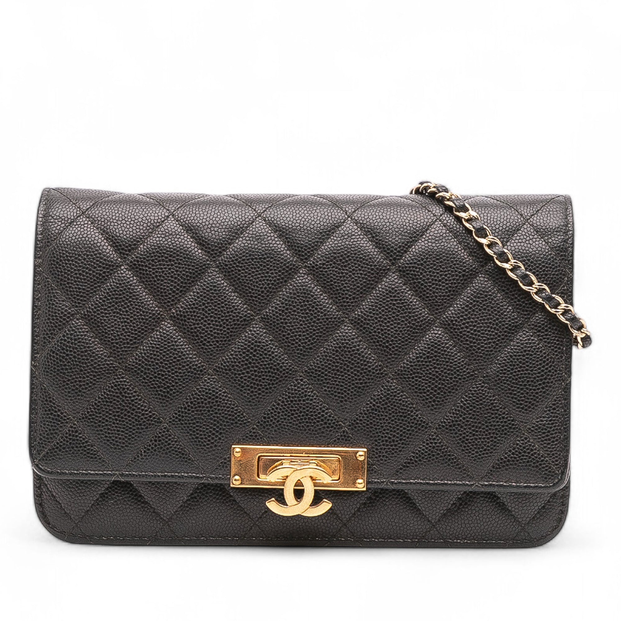 Quilted Caviar Golden Class Wallet On Chain