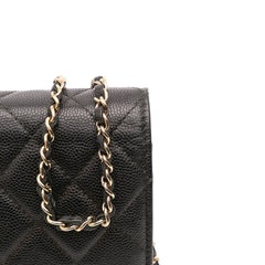 Quilted Caviar Golden Class Wallet On Chain
