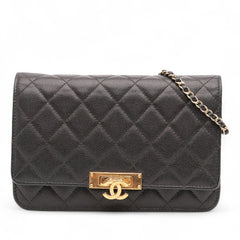Quilted Caviar Golden Class Wallet On Chain