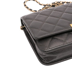 Quilted Caviar Golden Class Wallet On Chain