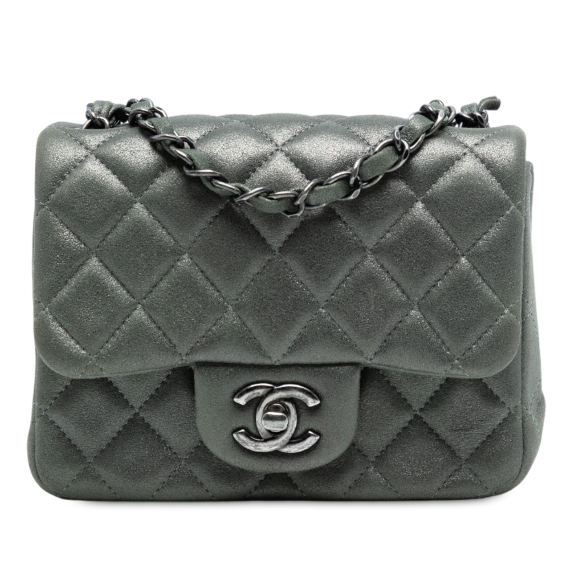 Mini Square Classic Lambskin Single Flap