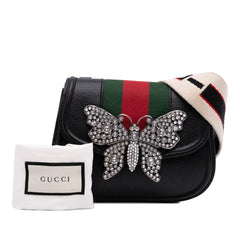 Small Leather Linea Totem Crystal Butterfly Crossbody