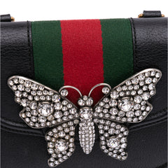 Small Leather Linea Totem Crystal Butterfly Crossbody