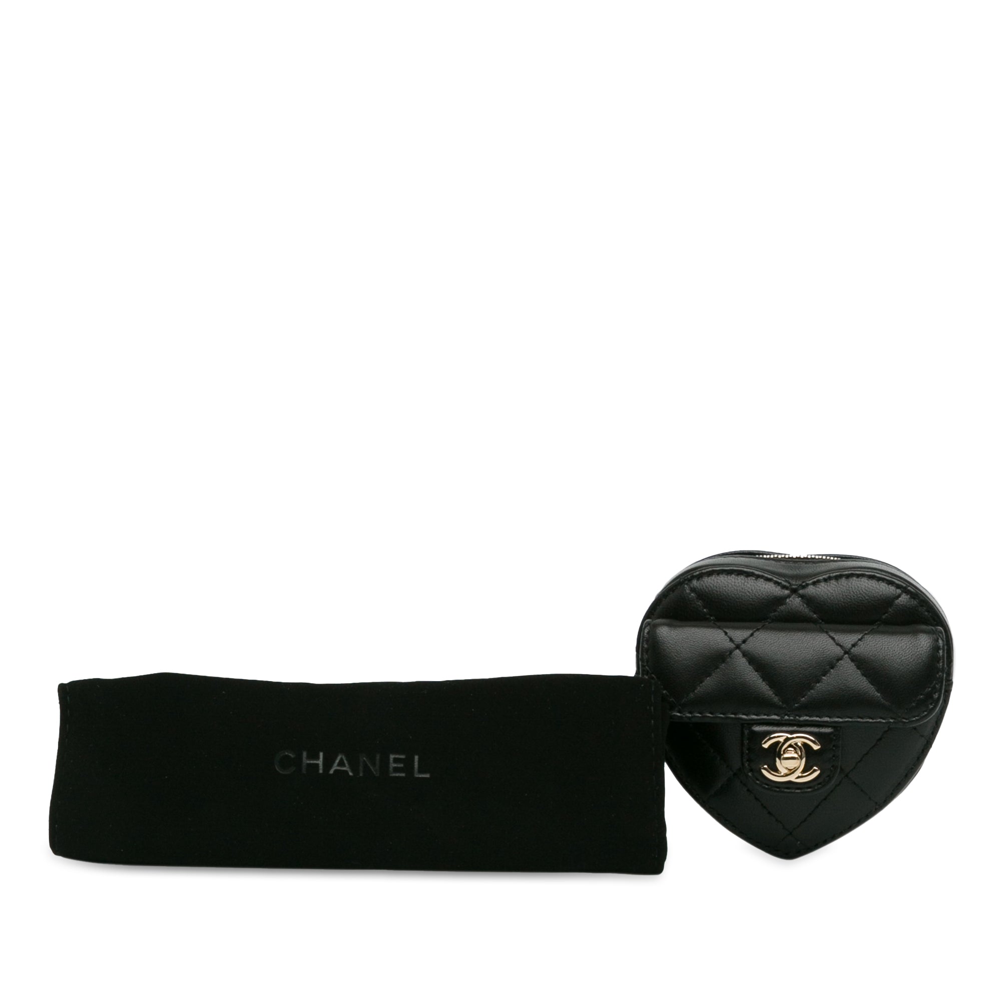 Lambskin CC In Love Heart Zipped Arm Coin Purse