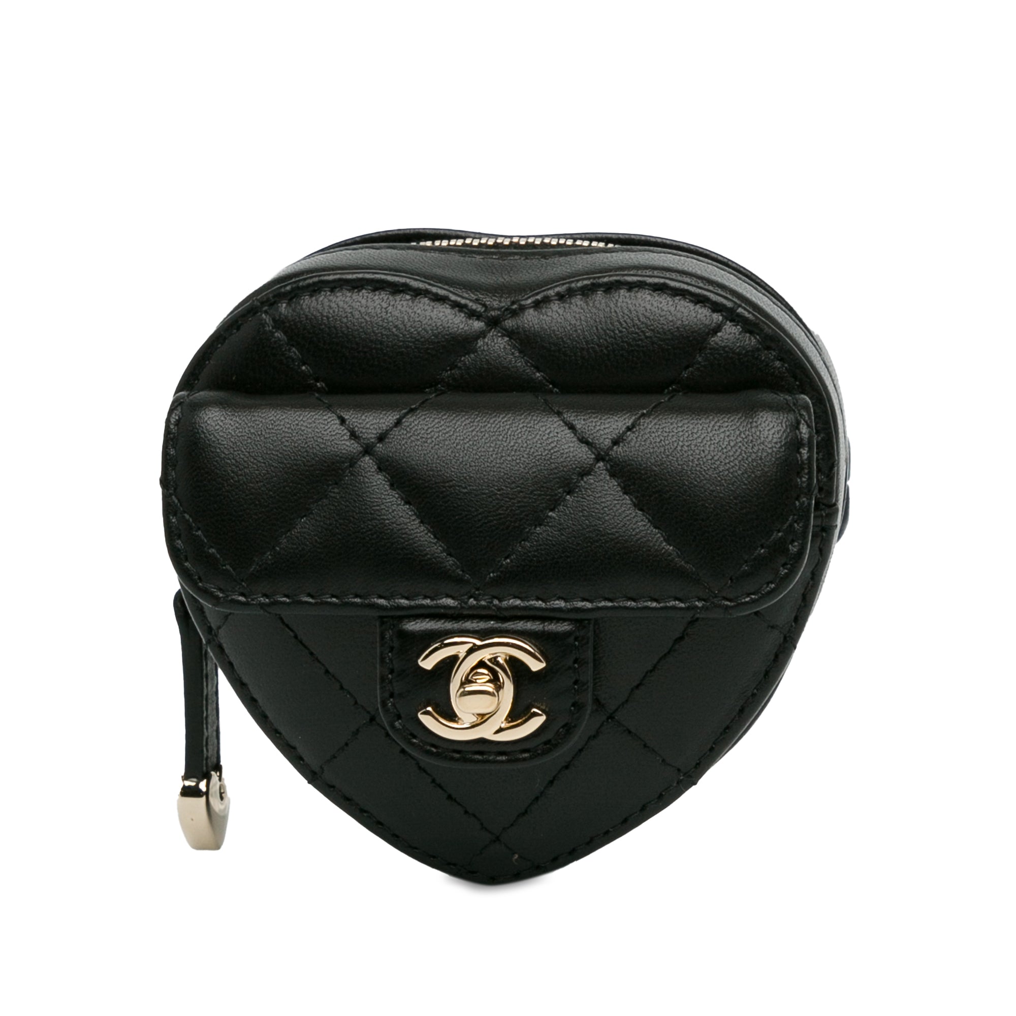Lambskin CC In Love Heart Zipped Arm Coin Purse