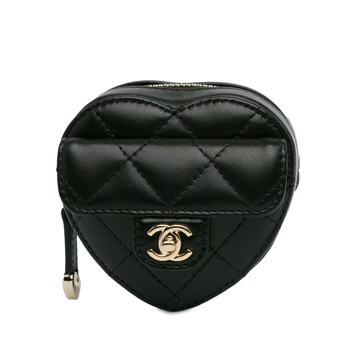 Lambskin CC In Love Heart Zipped Arm Coin Purse