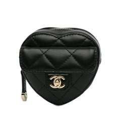 Lambskin CC In Love Heart Zipped Arm Coin Purse
