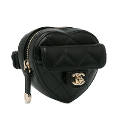 Lambskin CC In Love Heart Zipped Arm Coin Purse