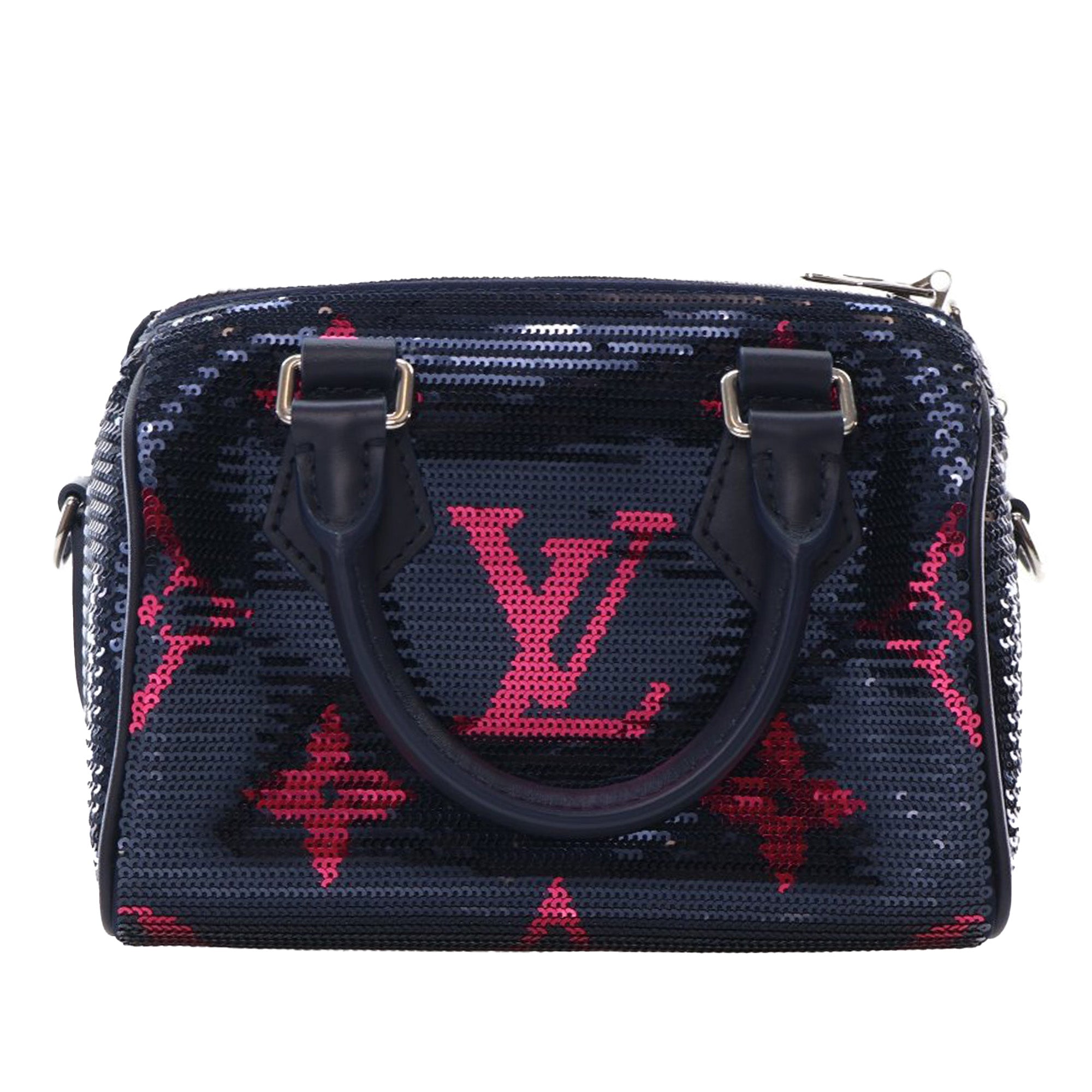 LV Night Monogram Giant Sequins Speedy Bandouliere 18