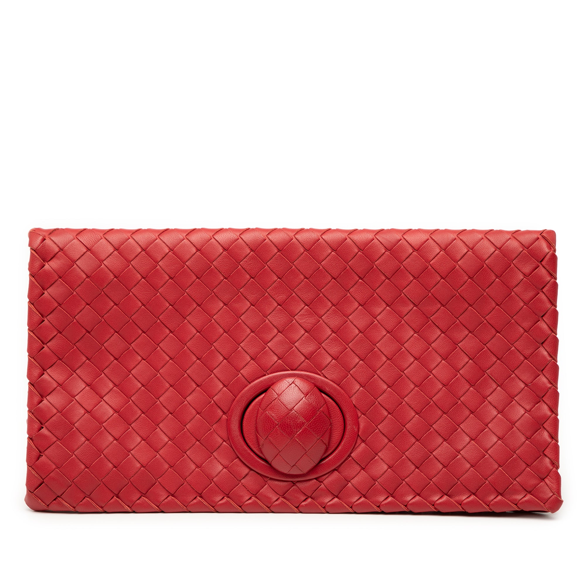 Nappa Intrecciato Turn Lock Clutch