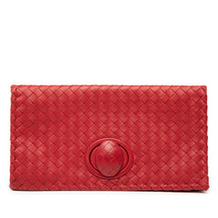 Nappa Intrecciato Turn Lock Clutch