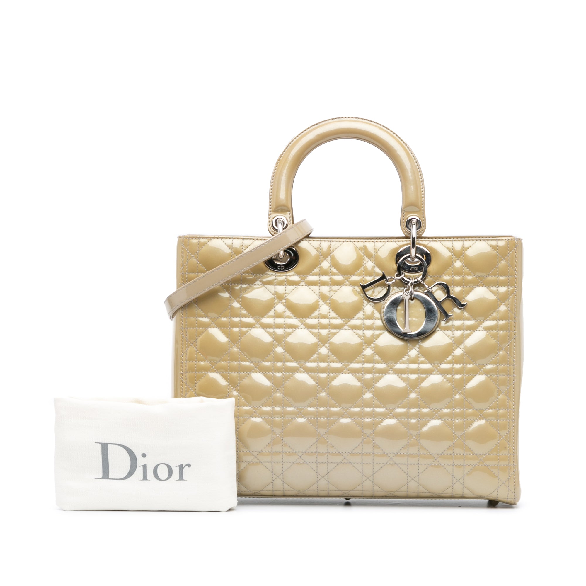 Large Patent Cannage Lady Dior