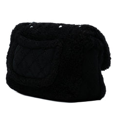 Medium Shearling Pearl Studded Flap
